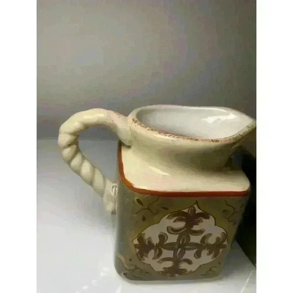 ARTIMINO TUSCAN COUNTRYSIDE SIENNA CREAM SUGAR BOWL & CREAMER NO METAL STAND - Picture 10 of 11